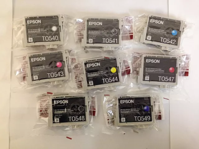 EPSON T0540 T0541 T0542 T0543 T0544 T0547 T0548 T0549 Genuine Ink Cartridges Set