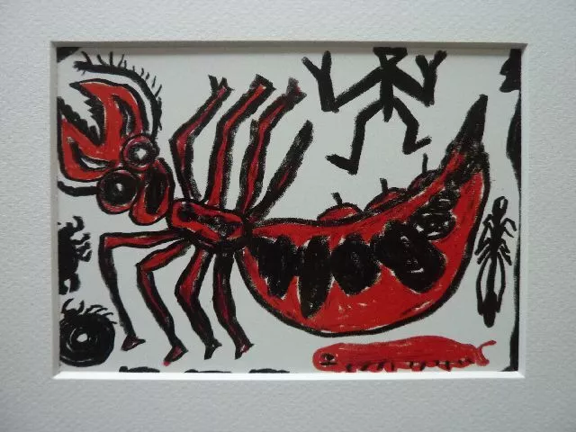 A.R. PENCK - Farbige Druckgraphik "Deutsche Angstkarte 1993" !!