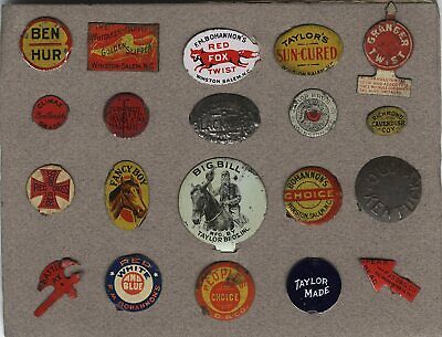 Collection of 20 Late 19th & Early 20th Century Tin Tobacco Tags