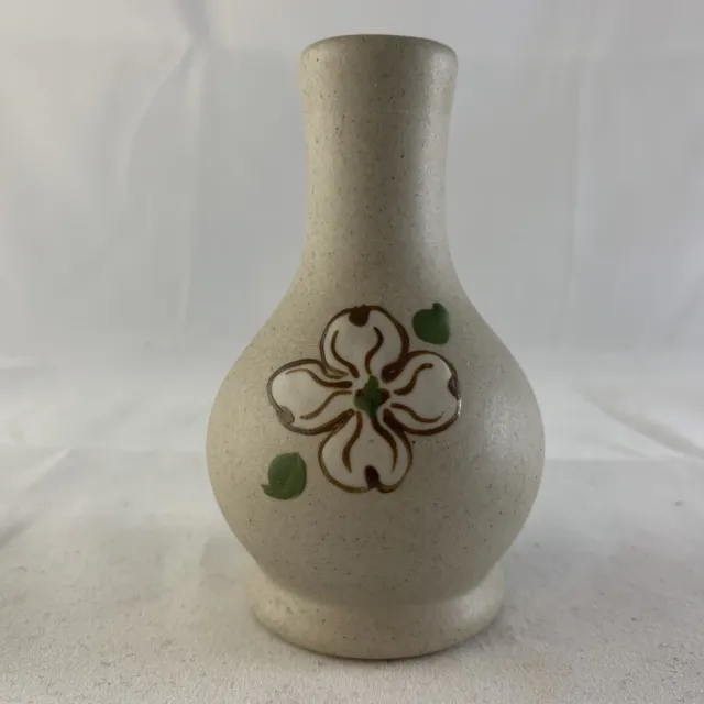 Vintage Pigeon Forge Pottery Bud Vase Dogwood Flower Tennessee Studio