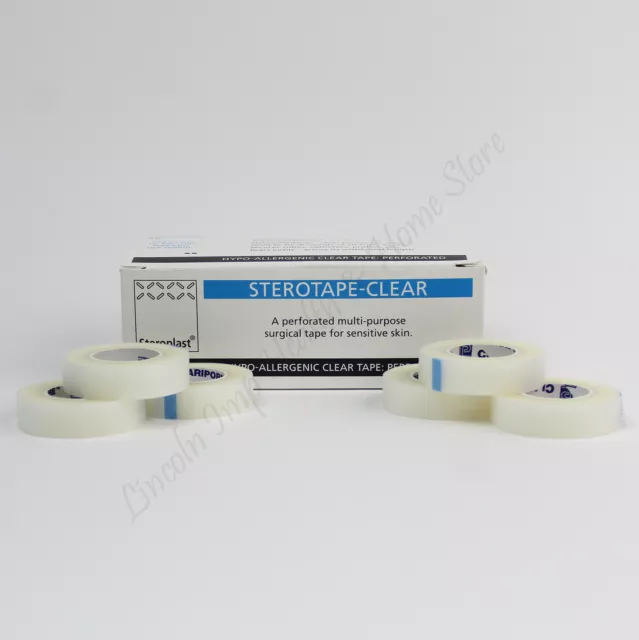 12 x Claripore Transparent Plastic Surgical, Micropore Tape 1.25cm x 9.1m M  