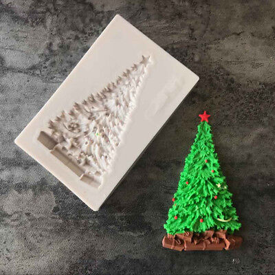 Árbol de Navidad Silicona Fondant Molde Pastel Decoración Azúcar Chocolate Hornear Mol-CJ