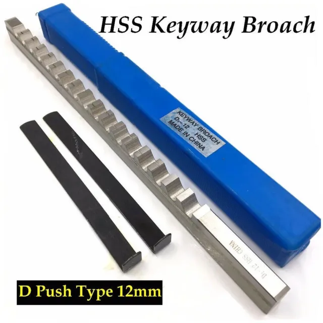 12mm D Type Push Metric Size Keyway Broach Cutter Cutting Tool CNC Metalworking