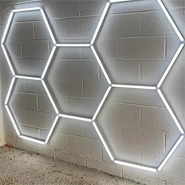 28 Hexagon LED Lampe Röhren Werkstatt Garage Decken Leuchte Waben Beleuchtung