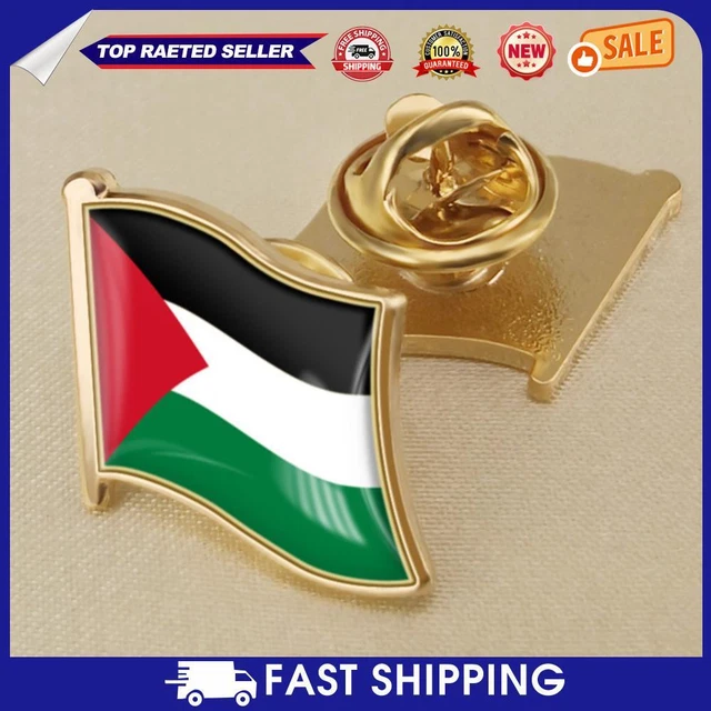 Set of 5 Palestine Waving Flag Lapel Pins - Silver-Toned Enamel Badges main image 0
