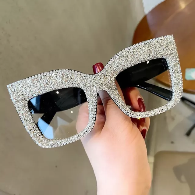 Luxury Rhinestone Cat eye Sunglasses Women Fashion Outdoor Shades Glasses UV400