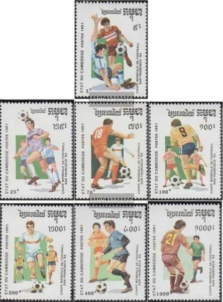 Cambodia 1196-1202 (complete issue) unmounted mint / never hinged 1991 Football-