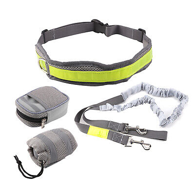 Adjustable Hands Free Leash Dog Pet Lead Waist Belt For Jogging Walking Running