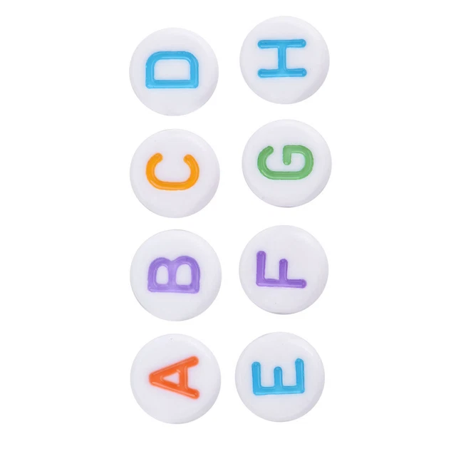 500Pcs 7 Colors Letter Beads A-Z Round Alphabet Beads Crafts Jewelry DIY OBF