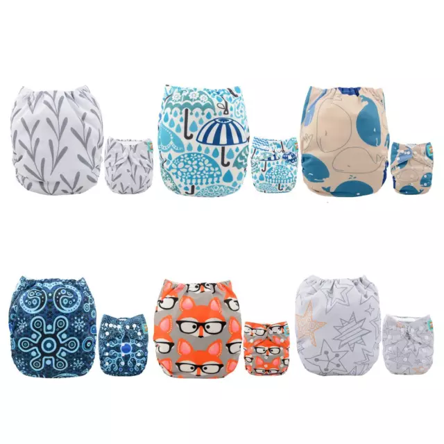 Cloth Pocket Washable Reusable Adjustable Diaper Nappy Baby Cover Diapers 6Pack