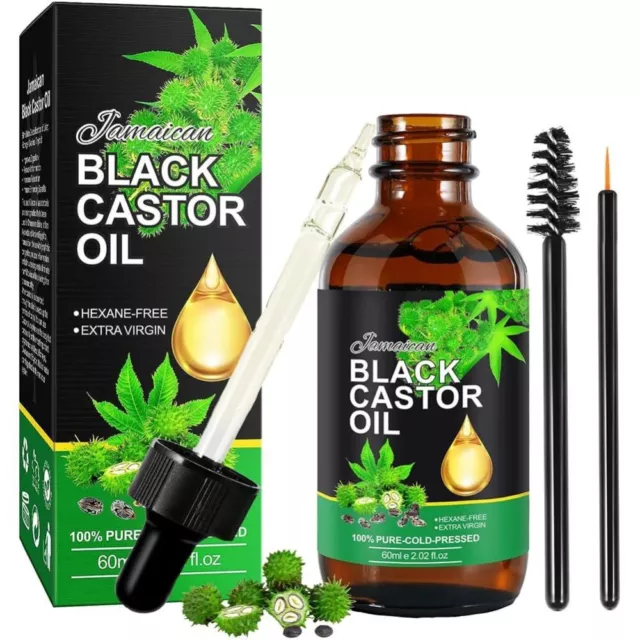 1 LITRE 100% PURE ORGANIC JAMAICAN BLACK CASTOR OIL Free scalp applicator  bottle