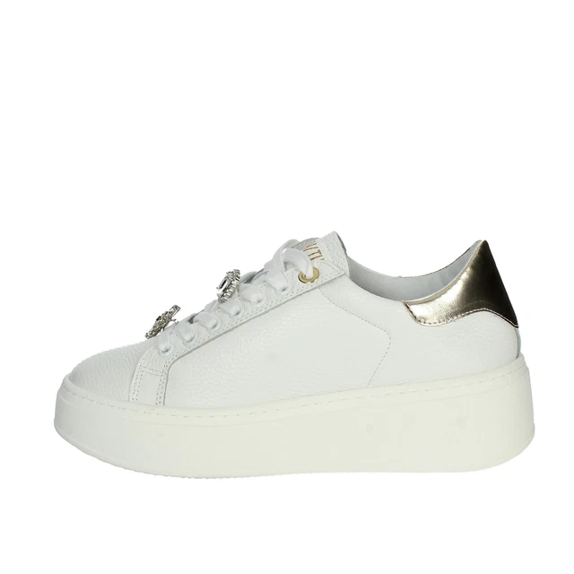 VITAMINA TU SNEAKERS bassa Pelle Donna Bianco oro Water1 EUR 63 25