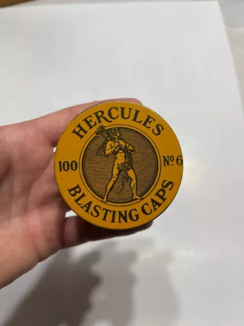 Clean NICE  Vintage Blasting Cap Tin - HERCULES 100 No.6