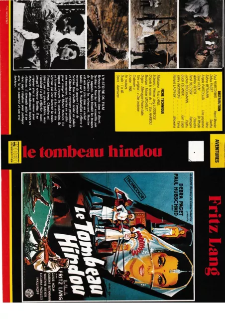 JAQUETTE VHS (seule) : FRITZ LANG - LE TOMBEAU HINDOU