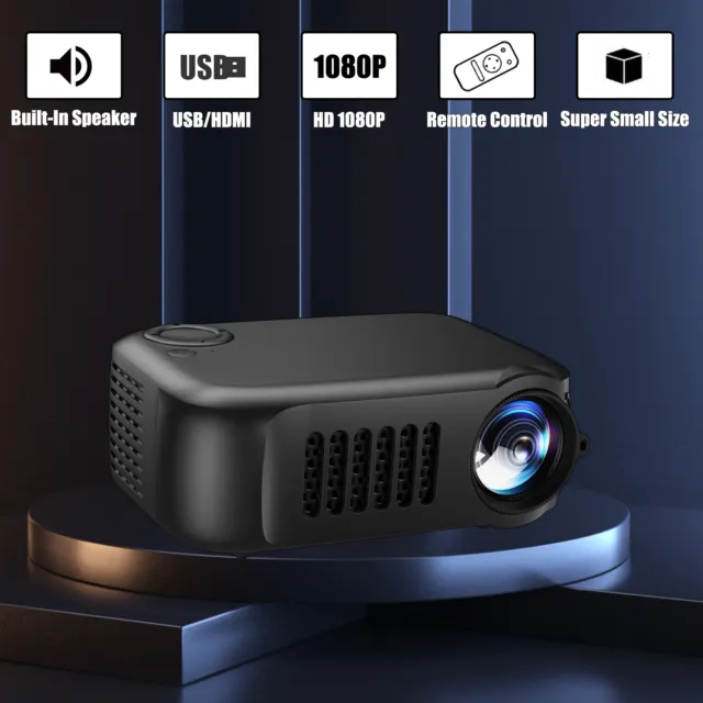 Mini 1500Lm Projector Portable 1080P HD Projector Video Home Theater USB TV Game