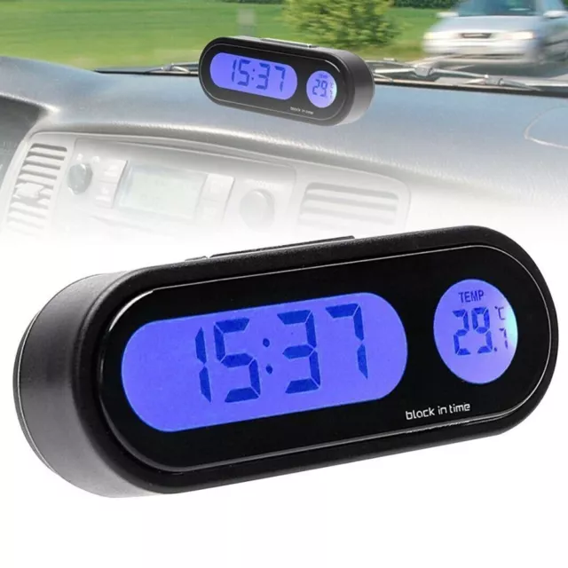 Thermomètre D'horloge Électronique LED Numérique LCD Pour Voiture ABS Avec Rétro