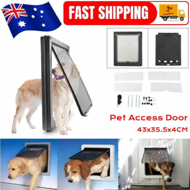 Extra Large Size 2 Way Lockable Pet Dog Cat Safe Security Brushy Flap Door 43cm