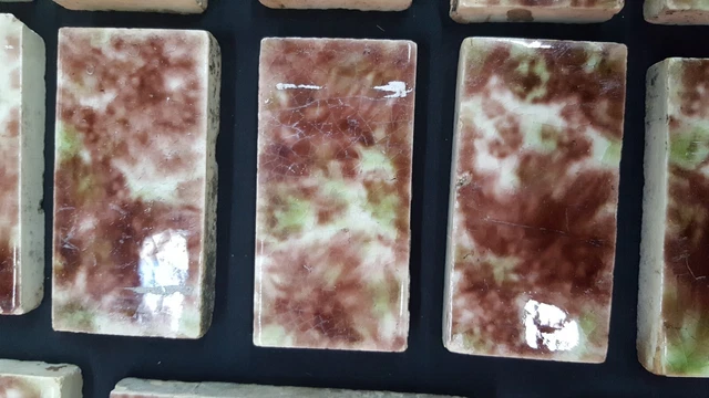 Lot of 45 Reclaimed Multi Colored 6" & 3" Ceramic Fireplace Tiles 4