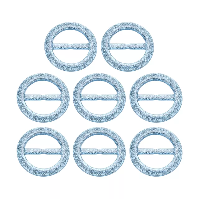 8stk Kunststoff T-Shirt Clips, 30mm Runde Bling Harz Schal Ring Schnalle (Blau)