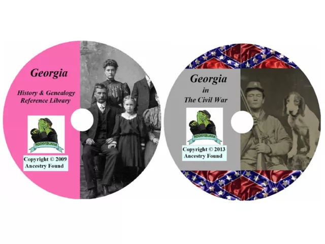 116 old books - GEORGIA  - History Genealogy Civil War Collection - DVD CD GA