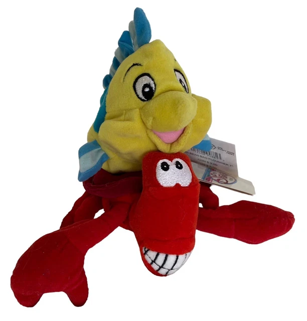 DISNEY STORE LITTLE Mermaid Sebastian Flounder Beanie Bean Bag Plush