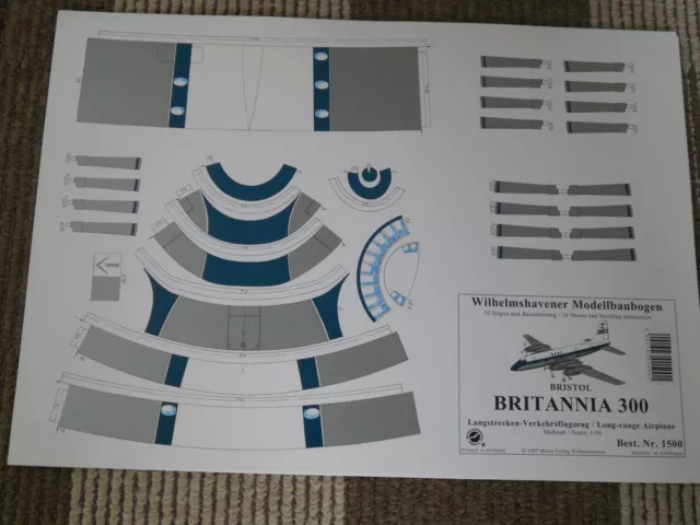 kartonmodellbau   Flugzeug 1:50 Bristol Britannia 300