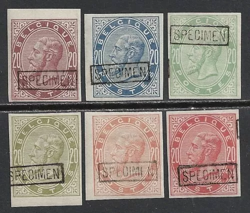 Belgium 1883 OBP 6 PROOFS overprinted SPECIMEN  MLH  VF