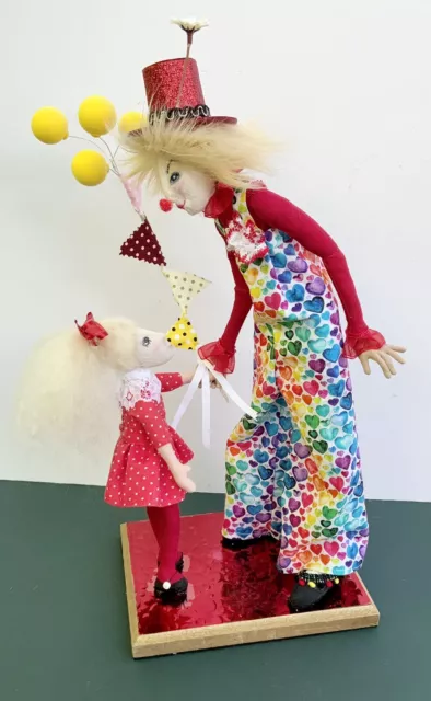 OOAK Cloth  Art Doll Display “Fun Of The Fair” Hand Made Collectable