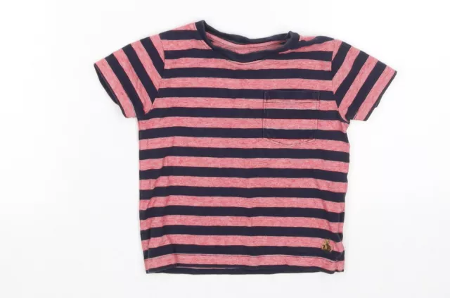 Gap Boys Multicoloured Striped Cotton Basic T-Shirt Size 12 Months Round Neck