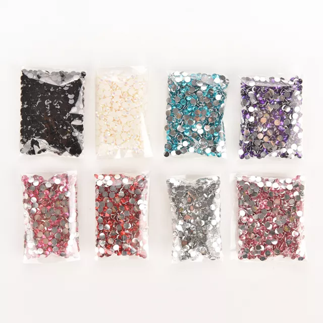 1000Pcs 4mm Nail Art Facets Rhinestone Flatback Crystal AB Round Bead~m'