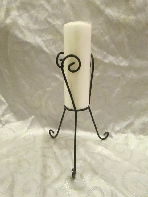 Cast Iron Bronze Candle Holder Black Elegant Gothic French Country
