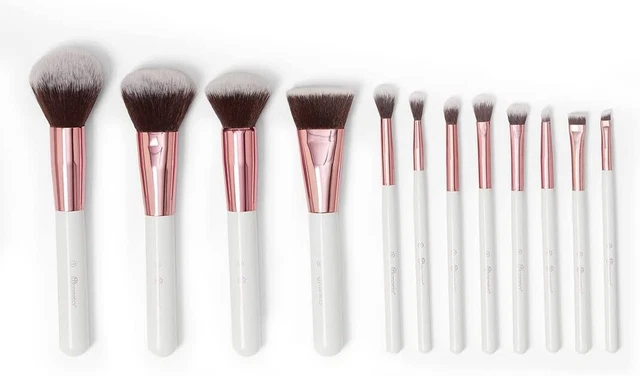 Juego de pinceles de cuarzo de cristal bhcosmetics con estuche cosmético