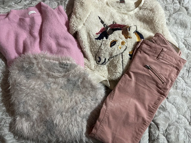 Pacchetto abbigliamento ragazze età 9-10 anni maglione saltatori pantaloni e abito 9 10 9