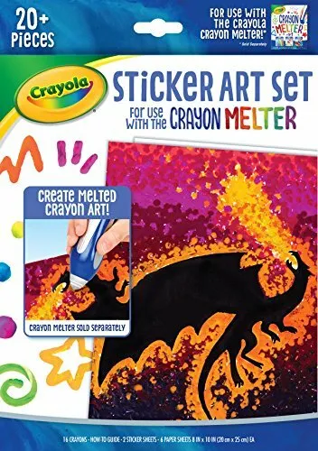 Crayola Silhouette Art Sticker Kit, Crayon Melter Expansion, Gift Multicolor