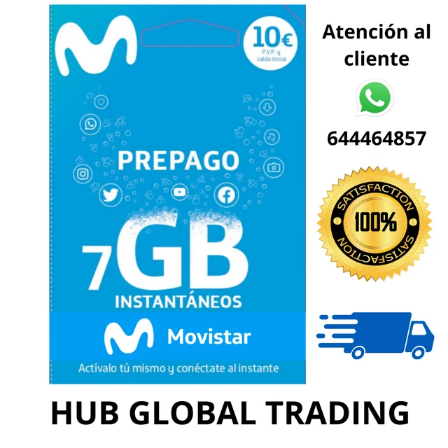 Tarjeta SIM Prepago MOVISTAR 10€ Saldo-NUEVO NÚMERO-NECESARIO IDENTIFICAR CLIENT