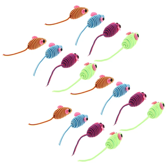12 Pcs Exercise Cat Toy Cat Mice Toys Indoor Cats Catnip Toy Rc Toy Double Line 6