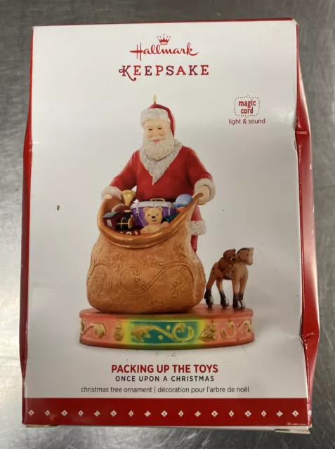 Hallmark Ornament Packing Up Toys Once Upon a Christmas #5 in Series Light Sound