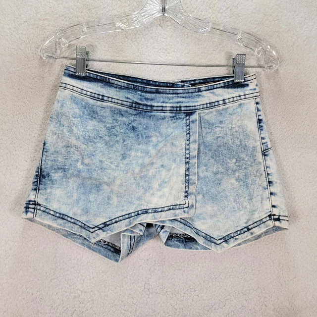 Watch LA Womens Skirt Size S Blue Acid Wash Denim Stretch NEW Cheeky Skort Watch LA Womens Skirt Size S Blue Acid Wash Denim Stretch NEW Cheeky Skort