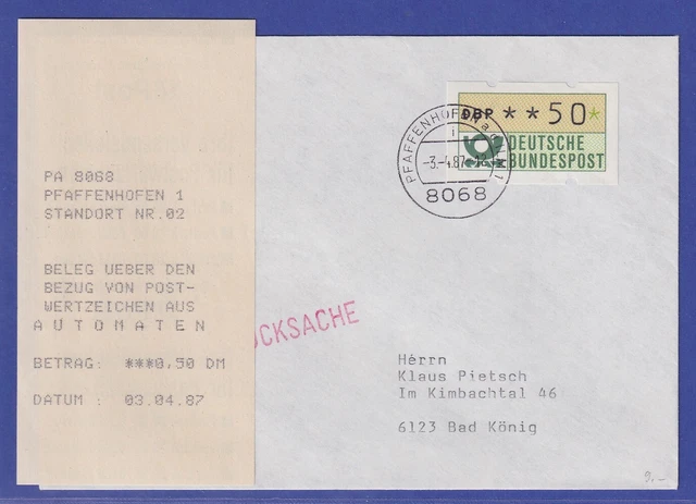 ATM Inbetriebnahme-FDC MWZD der 3. Gen. mit Quittung Pfaffenhofen  03.04.87