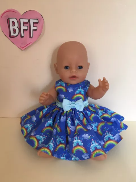 17” Baby Dolls Clothes . Castle’s In The Sky Dress Fits   Baby Born  Dolls.