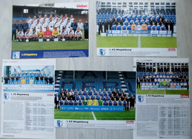 5 Mannschaftsbilder 1. FC Magdeburg von 1990 - 2022