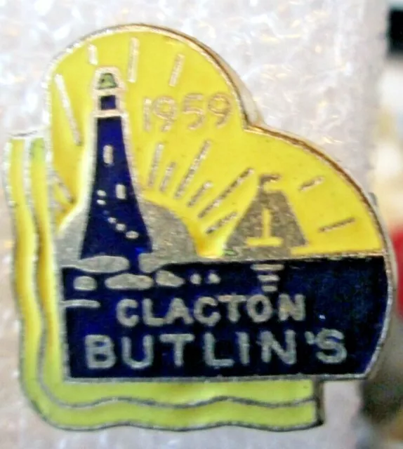 Vintage Butlins Clacton 1959 Enamel Badge J GAUNT London