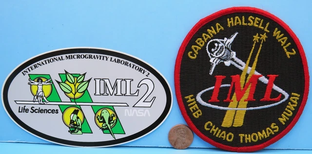 NASA PATCH & STICKER vtg STS-65 Space Shuttle COLUMBIA / MICROGRAVITY IML Cabana
