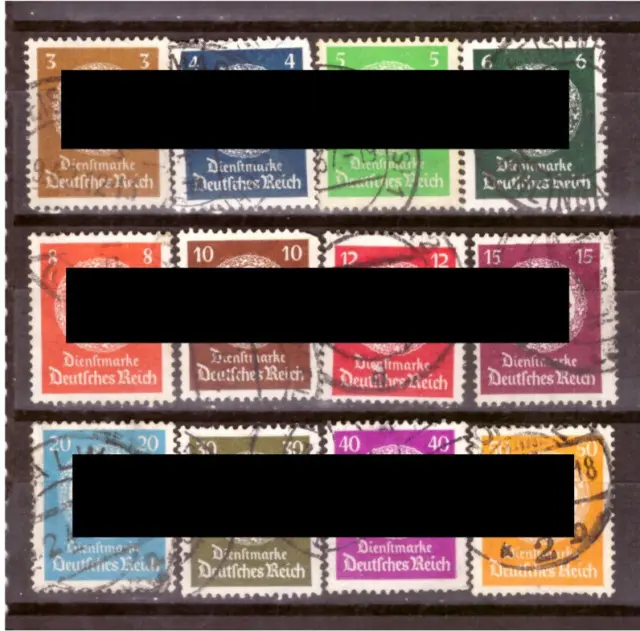 Deutsches Reich 1933-194 Sammlung Dienstmarken für Behörden Mi. 132-143 gest. 4