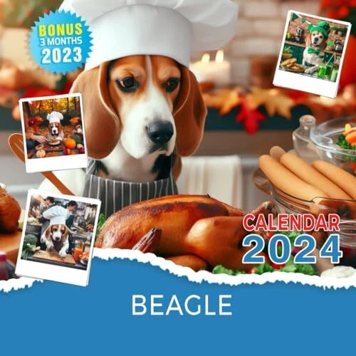 BEAGLE CHEF ON Street Calendar 2024 Jan 2024 to Dec 2024 Bonus 3 Months