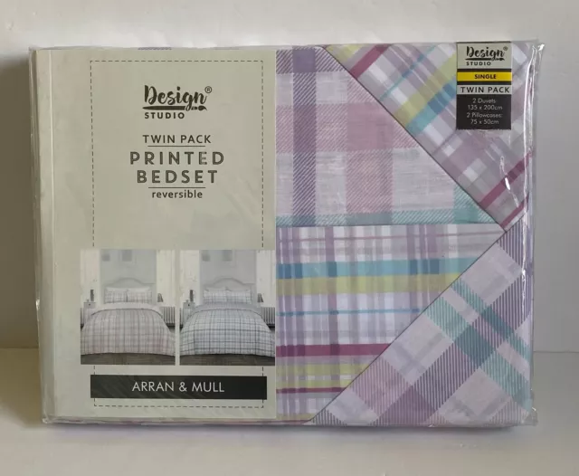 CONTROLLO SET LETTO DOPPIO STUDIO DESIGN 2 x COPRIPIUMONI E FEDERE SINGOLE *NUOVO*