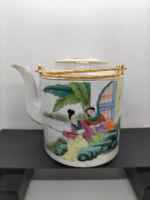 Vintage Chinese Famille Rose Porcelain Tea Pot