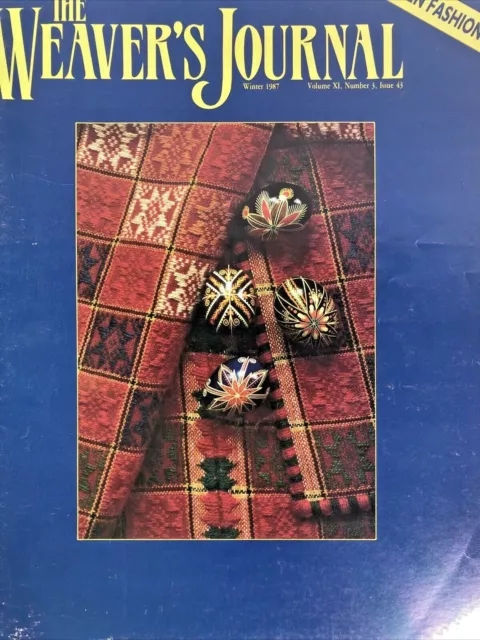 The Weaver's Journal Magazine Invierno 1987 Tejido Moda Sombrero Bufanda Capa