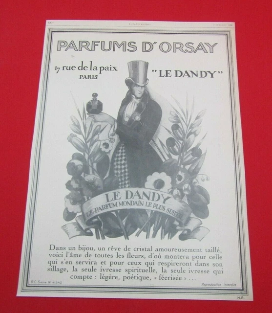 Advertising Pub Publicite Ancienne Advert 13.5 Parfums D'orsay Le Dandy Mondain