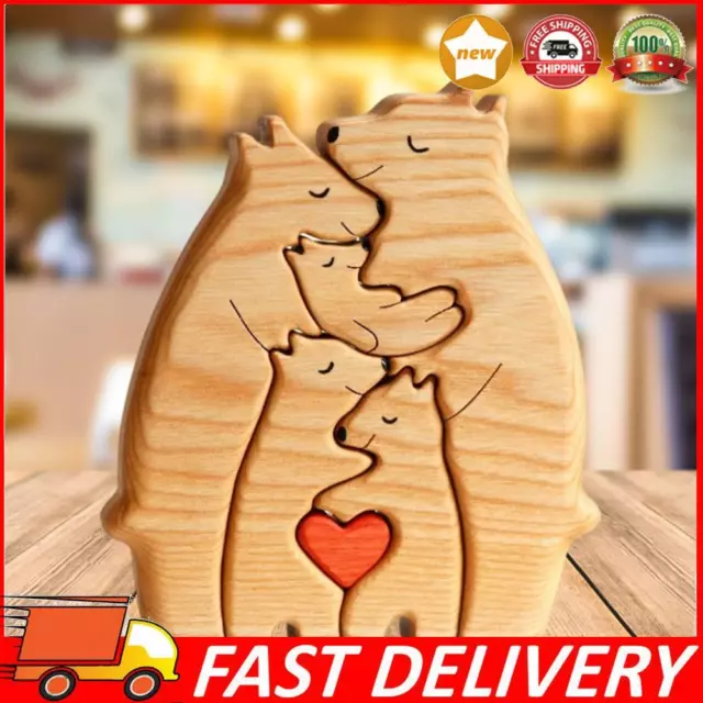Wooden Family Puzzle Bears Personalised Bear Family Wooden Art Puzzle Portable